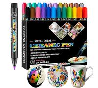 DQMEN 24 matite in porcellana lavabili in lavastoviglie, 24 colori a base d'acqua, e matite in porcellana, lavabili in lavastoviglie, penne in ceramica per decorazione e pittura (12 colori + 12 colori