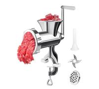 Dqsgiqe - Tritacarne manuale robusto con 3 imbuti per salsicce | Macinazione manuale di carne, manzo, pepe, funghi | Per casa, residenza universitaria, ristorante, appartamento, locazione