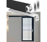 DQSPDBD Kit per porta scorrevole piccola, 50, 50, 50, 60, 61, 70, 82, 91, 91, 99 cm, set di rulli nascosti per porta da fienile, nero/oro champagne/argento, binario per porta tascabile