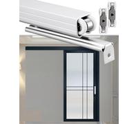 DQSPDBD Kit per porta scorrevole piccola, 50, 50, 50, 60, 61, 70, 82, 91, 91, 99 cm, set di rulli nascosti per porta da fienile, nero/oro champagne/argento, binario per porta tascabile