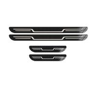 DQSZ 4 Pezzi Acciaio Inossidabile Battitacco per Skoda Octavia IV 2019-2025, Esterno Batticalcagno Protezione Protezione Contro Graffi Accessori,A/Carbon Fiber Texture