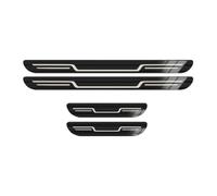 DQSZ 4 Pezzi Acciaio Inossidabile Battitacco per VW T-Cross C1 I 2019-2024 2025, Esterno Batticalcagno Protezione Protezione Contro Graffi Accessori,C/Black Titanium Brushed