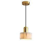 DQTWFJDZH Light Lamp Suspension Lighting Fixtures E27 Socket Modern Minimalist Brass with Natural Marble Lamp Shade,for Bedroom Bedside Dining Room,Kitchen Island/White(White)