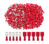 DQZRTUECA 100 pezzi connettori a crimpare rapidi a forcella isolati maschio femmina multicolore(Red)