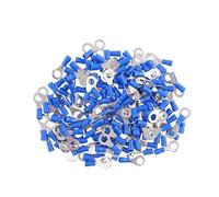 DQZRTUECA 100 pezzi di connettori elettrici a crimpare isolati blu in ottone for cavi da 1,5-2,5 mm²