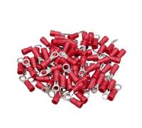 DQZRTUECA 100 pezzi di terminali a crimpare in rame isolati in PVC di tipo O RV multicolore di diverse dimensioni(Red,RV3.5-5)