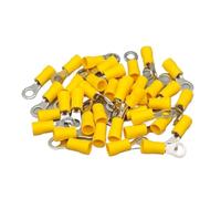 DQZRTUECA 100 pezzi di terminali a crimpare in rame isolati in PVC di tipo O RV multicolore di diverse dimensioni(Yellow,RV3.5-5)