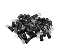 DQZRTUECA 100 pezzi di terminali a crimpare in rame isolati in PVC di tipo O RV multicolore di diverse dimensioni(Black,RV1.25-8)