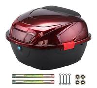 DQZRTUECA 35L Motorcycle Top Case Universal Lockable Waterproof Multicolor with Mounting Hardware(Dark Red)