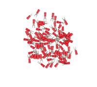 DQZRTUECA 50 pezzi Terminali a crimpare con isolamento in rame, capicorda a forcella, capicorda a forcella multicolore, varie misure(Red,SV2-6s)