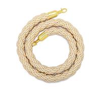 DQZRTUECA Barriera for code, controllo della folla, corda con gancio, senza pali, canapa intrecciata, 0,9-3,0 m, multicolore(Beige,1.7M)