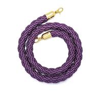 DQZRTUECA Barriera for code, controllo della folla, corda con gancio, senza pali, canapa intrecciata, 0,9-3,0 m, multicolore(Purple,2.5M)