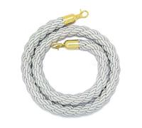 DQZRTUECA Barriera for code, controllo della folla, corda con gancio, senza pali, canapa intrecciata, 0,9-3,0 m, multicolore(Sier,3.0M)