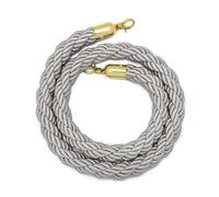 DQZRTUECA Barriera for code, controllo della folla, corda con gancio, senza pali, canapa intrecciata, 0,9-3,0 m, multicolore(Grey,0.9M)