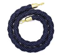 DQZRTUECA Barriera for code, controllo della folla, corda con gancio, senza pali, canapa intrecciata, 0,9-3,0 m, multicolore(Blue,2.5M)