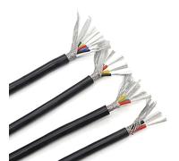 DQZRTUECA Cavo schermato in rame e gomma siliconica multipolare da 2 m 0,3-2,5 mm2 2-6 conduttori ad alta temperatura(17awg 1.0mm2,3 Cores)