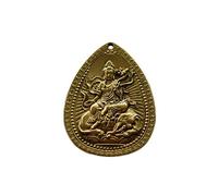 DQZRTUECA Ciondolo Buddha in ottone con 12 segni zodiacali e otto dei guardiani, 48x35x3 mm
