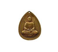 DQZRTUECA Ciondolo medaglia Buddha in ottone 12 Zodiaco Otto Dei Guardiani Bifacciale 48x35x3mm
