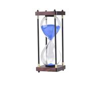 DQZRTUECA Clessidra con timer in legno e metallo, 60 min, 10x25 cm, multicolore, decorazione for la casa e la scrivania(Blue)