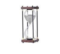 DQZRTUECA Clessidra con timer in legno e metallo, 60 min, 10x25 cm, multicolore, decorazione for la casa e la scrivania(Grey)