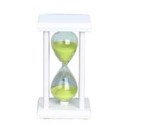 DQZRTUECA Clessidra in legno con sabbia, 5-60 minuti, vetro multicolore(Green,30min)