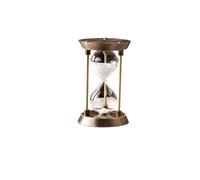 DQZRTUECA Clessidra in vetro e metallo, timer da 1 a 15 minuti, 2,7 x 5,1 pollici, nero e bianco(White,10min)