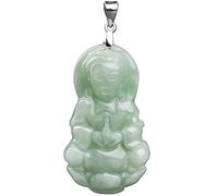 DQZRTUECA Collana con ciondolo Buddha che ride verde(B+007)