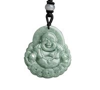 DQZRTUECA Collana con ciondolo Buddha che ride verde(C+008)