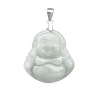 DQZRTUECA Collana con ciondolo Buddha che ride verde(D+007)