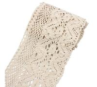 DQZRTUECA Confezione da 2 metri di pizzo di cotone beige da 10 cm, fatto a mano, for artigianato