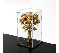 DQZRTUECA Espositori di plastica trasparente, Contenitori impilabili con protezione for vetrina in acrilico trasparente, base nera, varie dimensioni(25x25x45cm(10"x10"x18"))