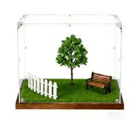 DQZRTUECA Espositori di plastica trasparente, Espositore impilabile in acrilico trasparente con base in legno multicolore, dimensioni multiple(B,20x40xH 30cm (8x16xH 12in))