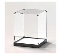 DQZRTUECA Espositori di plastica trasparente, Vetrina cubo acrilico per, base in legno, dimensioni multiple(60x60x25cm(24"x24"x10"))