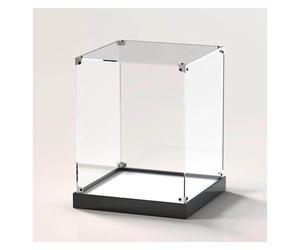 DQZRTUECA Espositori di plastica trasparente, Vetrina cubo acrilico per, base in legno, dimensioni multiple(60x60x25cm(24"x24"x10"))