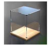 DQZRTUECA Espositori di plastica trasparente, Vetrina in acrilico automontante, impilabile, base in legno trasparente, multi-dimensione(50x50x40cm(20"x20"x16"))
