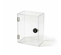 DQZRTUECA Espositori di plastica trasparente, Vetrina in acrilico impilabile con serratura for gioielli cosmetici di varie dimensioni(25 * 30 * 30cm)