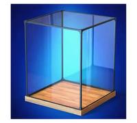 DQZRTUECA Espositori di plastica trasparente, Vetrina in acrilico Trasparente Cubo Organizer Base in legno di varie dimensioni(25x25x30cm(10"x10"x12"))