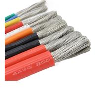 DQZRTUECA Filo di rame isolato in silicone ad alta temperatura 12-30AWG 1-5 metri multicolore(White,1meter 22AWG)