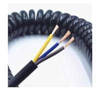 DQZRTUECA Filo telescopico a Molla, Cavo a Molla a 3 Nuclei, Cavo Elettrico a Spirale, Cavo di Alimentazione Nero Cavo Estensibile, 0,5 Quadrati 2,5 m 5 m 7,5 m(Line Length 2.5m 3 Core 20awg)