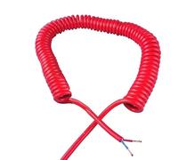 DQZRTUECA Filo telescopico a Molla, Cavo Rosso termoretraibile a 2 Nuclei 15AWG allungabile da 1/2/3/4/5/6 Metri(Stretch 6Meters)