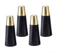 DQZRTUECA Gambe for mobili in legno e alluminio, 4 pezzi, coniche, multicolore, diverse misure, con viti(Black,12cm)