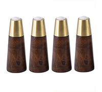 DQZRTUECA Gambe for mobili in legno e alluminio, 4 pezzi, coniche, multicolore, diverse misure, con viti(Brown,8cm)