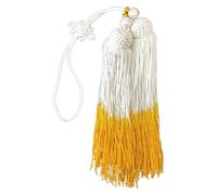 DQZRTUECA Nappa di spada cinese in seta con perline bianche e trasparenti for spada Tai Chi multicolore(Yellow+white)