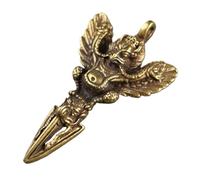 DQZRTUECA Portachiavi con ciondolo amuleto tibetano in rame con uccello alato Peng, 6,2x3,5 cm