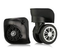 DQZRTUECA Ruote di ricambio for valigia con rotazione a 360 gradi, mute, confezione da 2, colore nero.