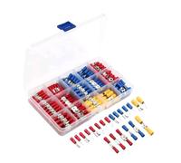 DQZRTUECA Set di 280 terminali a crimpare isolati for cavi elettrici, a forcella, a testa, multicolore