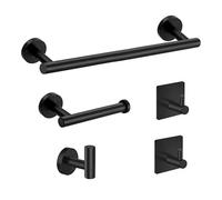 DQZRTUECA Set di ganci portarotolo portasciugamani da bagno multicolore, 5 pezzi, in acciaio inossidabile 304(Black)