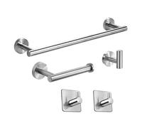 DQZRTUECA Set di ganci portarotolo portasciugamani da bagno multicolore, 5 pezzi, in acciaio inossidabile 304(Silver)