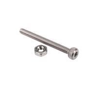 DQZRTUECA Set di viti e dadi a testa esagonale in acciaio inossidabile M2x20mm, argento, 20 pezzi