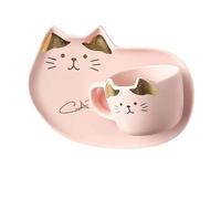 DQZRTUECA Set Tazzina da Caffè con Piattino, Ceramica, con Vassoio e Cucchiaio, 200 ml, for il Tè del Pomeriggio(Color7)